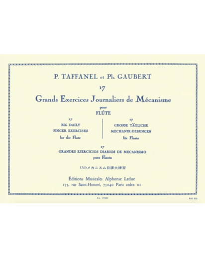 Grands Exercices Journalies de Mecanisme, Taffanel, Gaubert