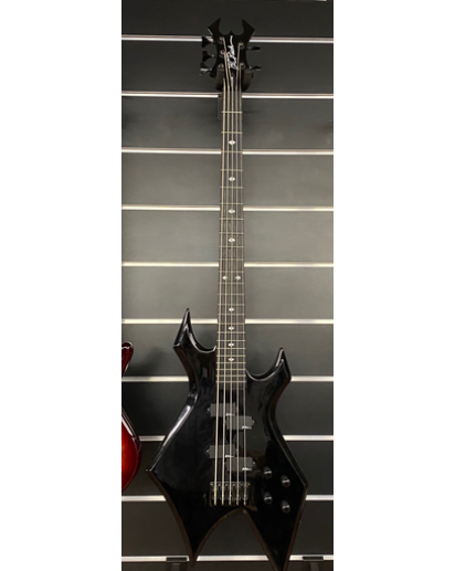 BC.Rich Warlock 5-kielinen basso, musta + ruumisarkku laukku KÄYTETTY 
