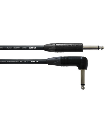 Cordial Instrumenttikaapeli Neutrik liittimet, 9m Kulma