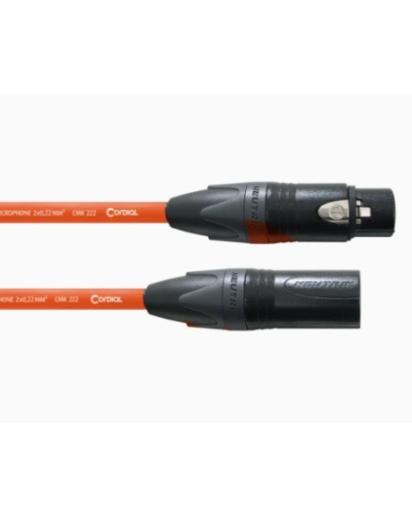 Cordial Mikrofonikaapeli, Neutrik XLR-XLR, 10m Oranssi