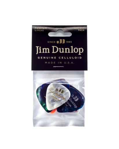 Jim Dunlop Plektrapussi 12kpl,  Variety Pack Celluloid Medium