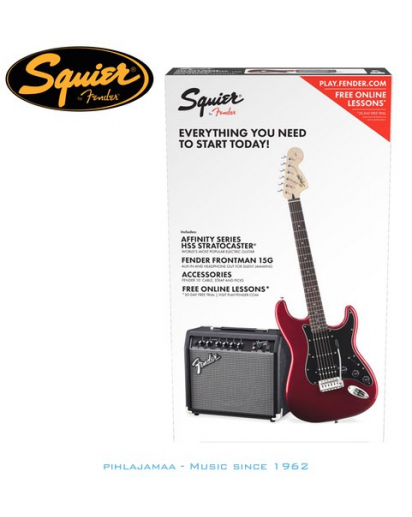 Squier by Fender®, Affinity Series Strat & Fender Frontman 15G AMP kitarapaketti, Candy Apple Red