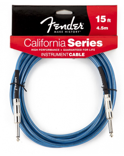 Fender California Instrumenttikaapeli 15' / 4,5m Lake Placid Blue