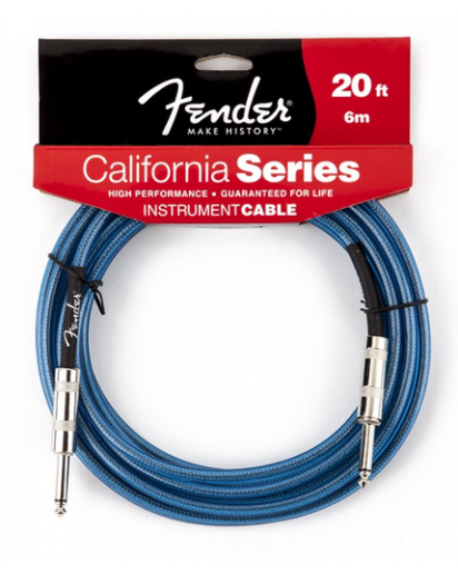 Fender California Instrumenttikaapeli 20' / 6m Lake Placid Blue