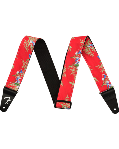 Fender Hihna Hawaiian Strap, Red Floral, 2"