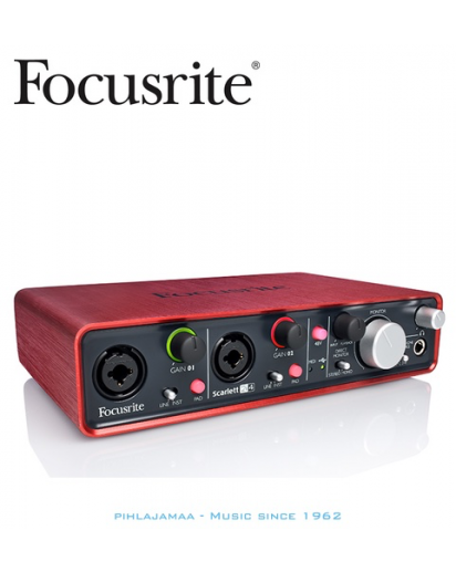 Focusrite Scarlett 2i4 USB äänikortti , 2 XLR/TRS sisäänmenoa, MIDI