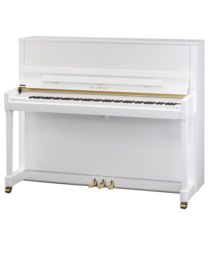 Kawai K-300 akustinen piano valkoinen kiiltävä