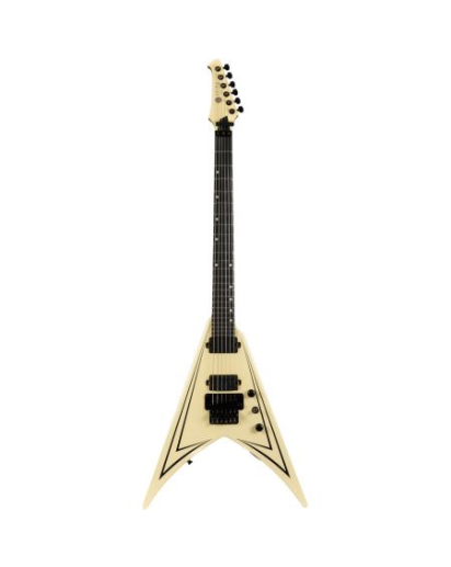 Spira Guitars V-420 Floyd Rose, Antique White Pintripe