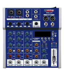 Audiodesign Pro PMX-211 Toslink, mikseri 2 mic + 1 st + efektit