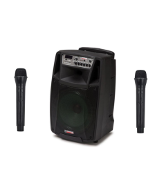 Audiodesign Pro M2 12” akkukäyttöinen aktiivikaiutin + 2 langatonta mikrofonia, USB/Bluetooth/SD