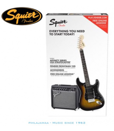 Squier by Fender®, Affinity Series Strat & Fender Frontman 15G AMP Setti, Brown SunBurst