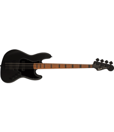Squier Contemporary Active Jazz Bass® HH, FSR Roasted Maple Fingerboard with Blocks and Binding, Black Pickguard, Flat Black