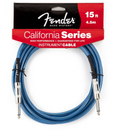 Fender California Instrumenttikaapeli 15' / 4,5m Lake Placid Blue