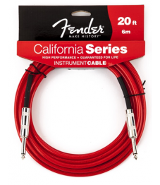Fender California Instrumenttikaapeli 20' / 6m Candy Apple Red