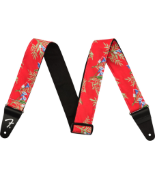 Fender Hihna Hawaiian Strap, Red Floral, 2"