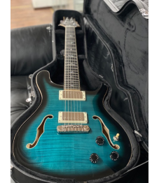 KÄYTETTY: PRS SE Hollowbody-II Piezo, Peacock Blue Burst sis. kova laukku