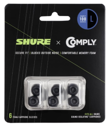 Shure Korvanappikuulokkeiden sovittimet Large, 6kpl