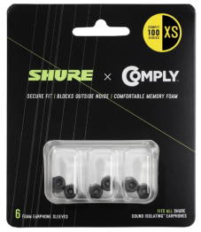 Shure Korvanappikuulokkeiden sovittimet ExtraSmall, 6kpl
